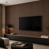 Walnut Wide Slat Acoustic Wall Panel