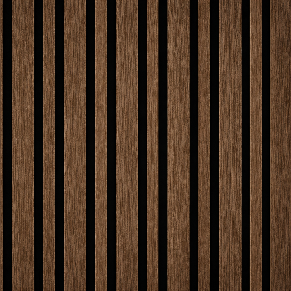 Walnut Wide Slat Acoustic Wall Panel | 60 × 240cm