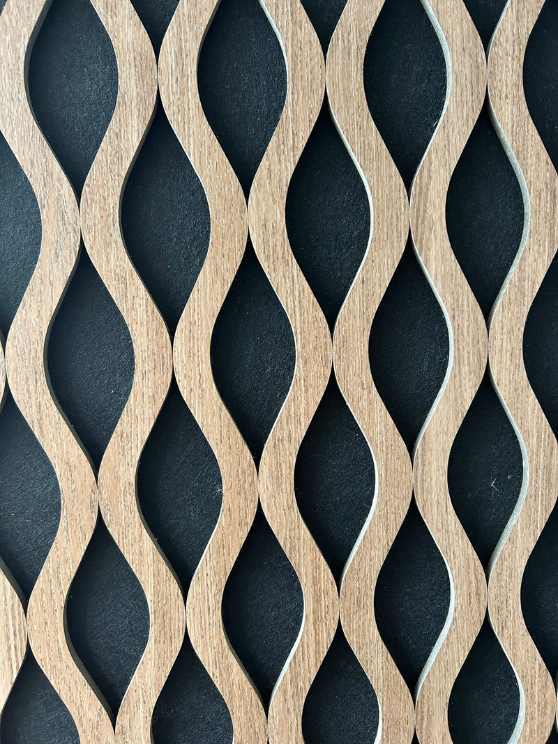 Dark Oak Wavy Acoustic Wall Panel - ashlynconcepts