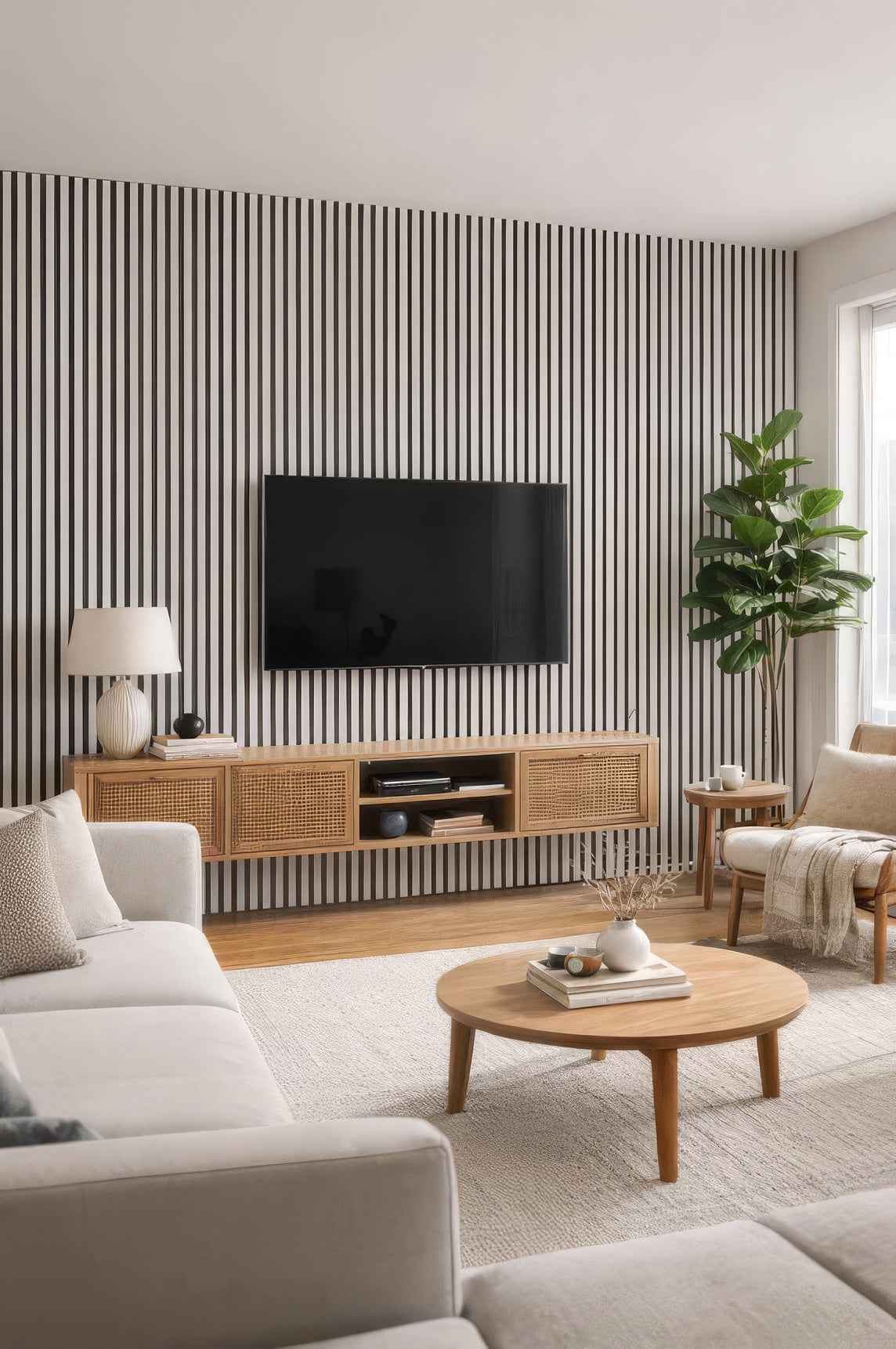 White 60 × 240 × 1.5cm Acoustic Wall Panel