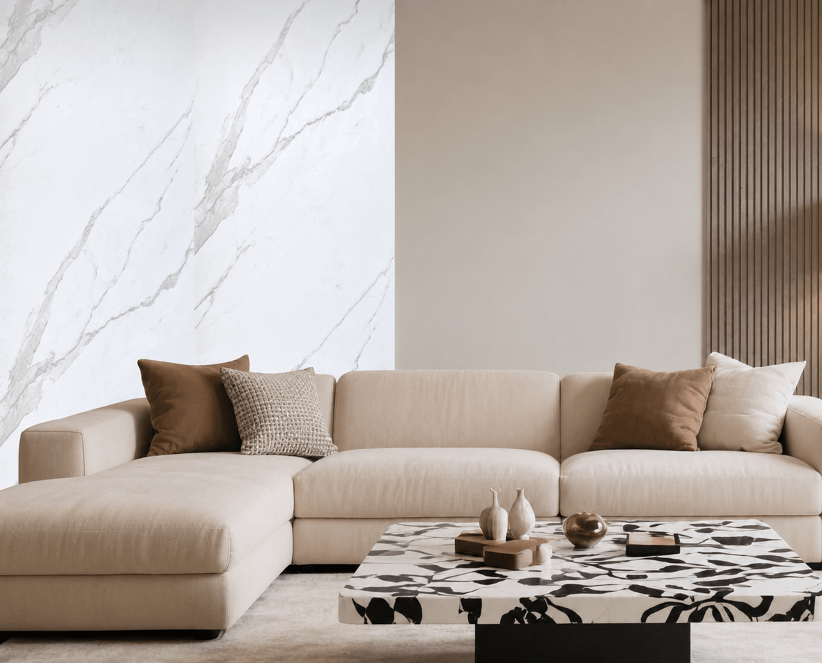 White Marble 60 × 240 × 0.7cm PVC Wall Board