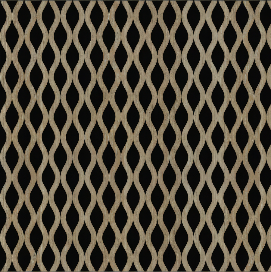 Dark Oak Wavy Acoustic Panel