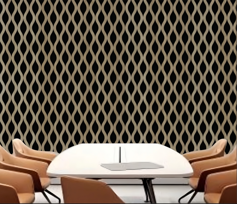 Dark Oak Wavy Acoustic Panel - Ashlynconcepts